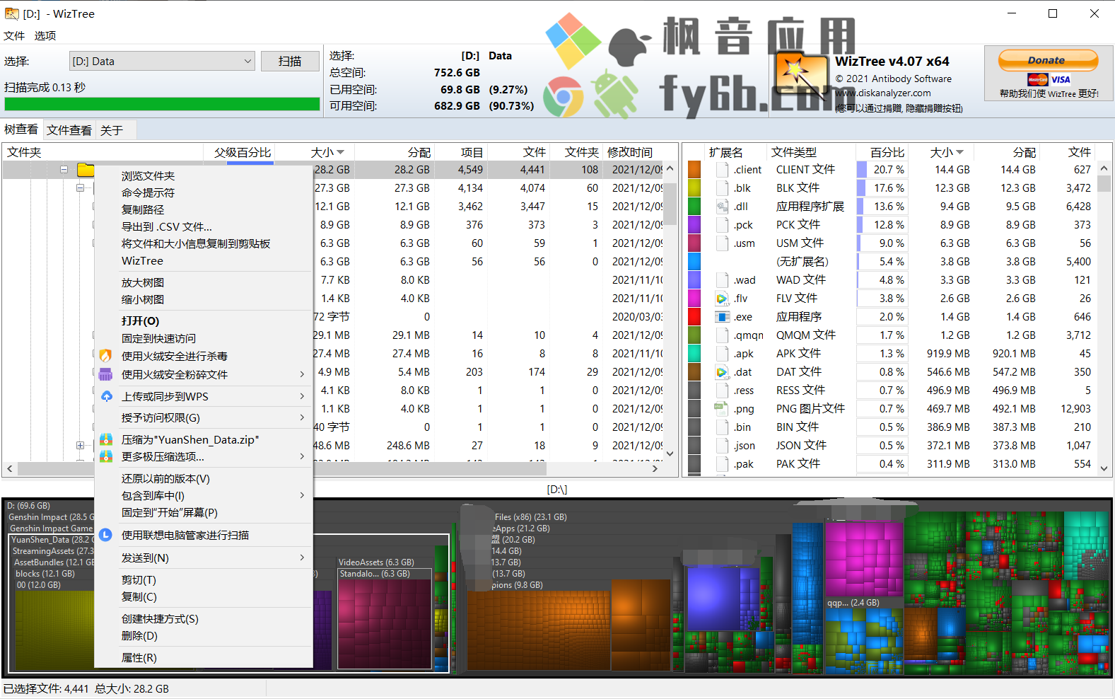 Windows WizTree磁盘分析_v4.08 便携版
