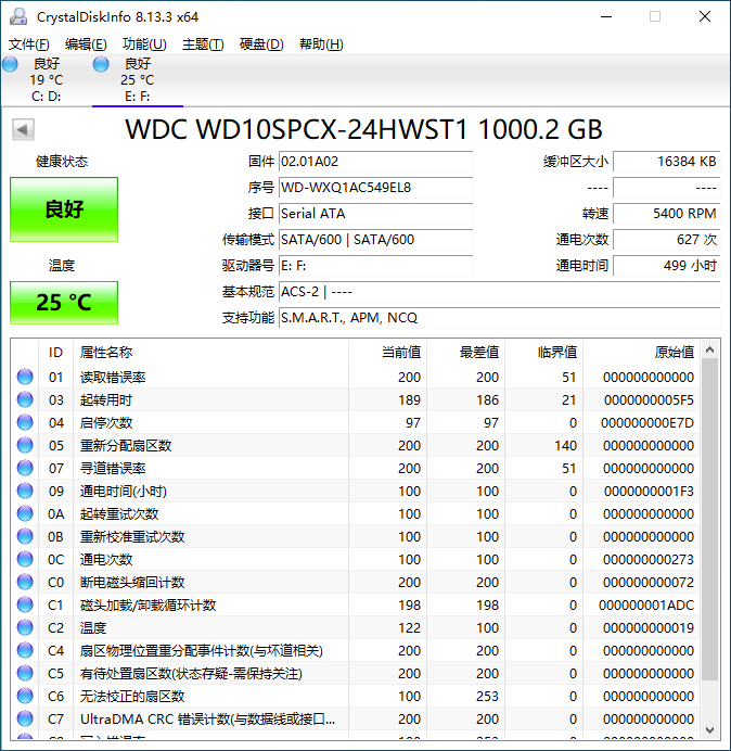 Windows 硬盘健康状况监测 CrystalDiskInfo v8.13.3.0