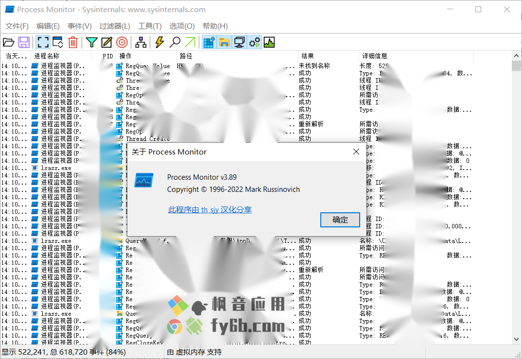 Windows 进程监视器Process Monitor v3.89 中文便捷版